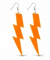 80’ler 9039lar Retro Neon Turuncu Şimşek Küpe 10 Cm
