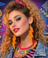 80’ler 9039lar Retro Neon Turuncu Şimşek Küpe 10 Cm