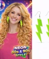 80’ler 9039lar Retro Neon Yeşil Şimşek Küpe 10 Cm