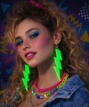80’ler 9039lar Retro Neon Yeşil Şimşek Küpe 10 Cm