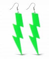 80’ler 9039lar Retro Neon Yeşil Şimşek Küpe 10 Cm