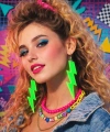 80’ler 9039lar Retro Neon Yeşil Şimşek Küpe 10 Cm