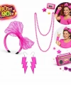80’ler 90’lar Neon Pembe Parti Seti – Kolye Küpe Taç