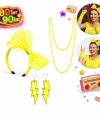 80’ler 90’lar Neon Sarı Parti Seti – Kolye Küpe Taç