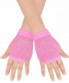80’ler 90’lar Retro Neon Pembe File Parmaksız Kısa Eldiven 11 Cm