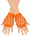 80’ler 90’lar Retro Neon Turuncu File Parmaksız Kısa Eldiven 11 Cm