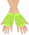80’ler 90’lar Retro Neon Yeşil File Parmaksız Kısa Eldiven 11 Cm