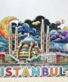 Ahşap İstanbul Temalı Magnet Alk4599