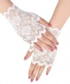 Beyaz Dantel Parmaksız Kısa Eldiven
