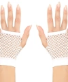 Beyaz Renk Kısa Boy Fileli Örgü Eldiven