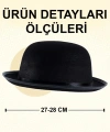 Charlie Chaplin Stil Yetişkin Şapkası – Siyah Melon Parti Şapkası