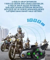 D2-6x 1000m Mesafeli 6 Kanallı İntercom Bluetooth Motosiklet Kask Kulaklığı İntercom Kulaklık