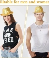 Disko  Altın Gold Payetli Fötr Şapka Yetişkin Boy