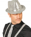 Disko  Gümüş Payetli Fötr Şapka Yetişkin Boy