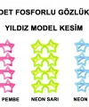 Fosforlu Yıldız Model Glow Parti Gözlüğü Karanlıkta Yanan Gözlükler 12 Adet