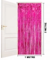 Fuşya Renk Ekstra Metalize Parlak Saçaklı Arka Fon Perde İthal A Kalite 1x2 Metre