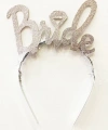 Gümüş Renk Bekarlığa Veda İtalik Yazı Alyanslı Bride Taç