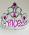Gümüş Renk Prenses Yazılı Parti Tacı 60 Cm