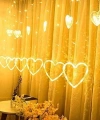 Kalp Dekorlu Animasyonlu Perde Led Işık 3 Metre