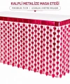 Kalpli Metalize Masa Eteği Kırmızı 75x300 Cm