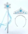 Karlar Ülkesi Elsa Mavi Kalp Tacı Ve Kar Temalı Asa Seti