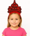 Kırmızı Happy Birthday Prenses Tacı – Doğum Günü Taç Aksesuarı