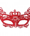 Kırmızı Renk Dantel Örgü İşlemeli Parti Maskesi Model 2