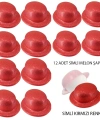 Kırmızı Renk Simli Melon Yuvarlak Parti Şapkası 12 Adet
