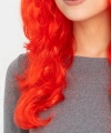 Kırmızı Renk Uzun Dalgalı Parti Peruğu