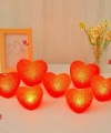 Led Işıklı Kırmızı Kalp Gece Lambası 12li Paket
