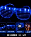 Led Işıklı Panjur Parti Gözlüğü Mavi Renk Shutter Gözlük