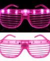 Led Işıklı Panjur Parti Gözlüğü Pembe Renk Shutter Gözlük