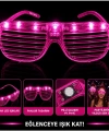 Led Işıklı Panjur Parti Gözlüğü Pembe Renk Shutter Gözlük