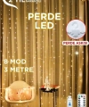 Lw-7 300 Ledli 10 Sarkıt Perde Led Işık, 8 Modlu Uzaktan Kumandalı, 3x3 Metre Peri Telli Led
