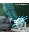 Masaüstü Vantilatör Usb Şarjlı Rgb Led Işıklı 3 Kademeli 180° Ayarlanabilir Soğutucu Fan Mavi