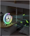 Masaüstü Vantilatör Usb Şarjlı Rgb Led Işıklı 3 Kademeli 180° Ayarlanabilir Soğutucu Fan Pembe
