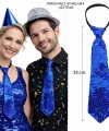 Mavi Pul Payetli Işıltılı Parti Kravatı 33 Cm