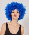 Mavi Renk Kıvırcık Afro Bonus Peruk