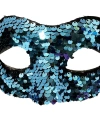 Mavi Renk Payetli Pullu Parti Maskesi Balo Venedik