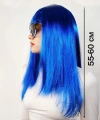 Mavi Renk Uzun Parti Peruğu