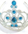 Mavi Taşlı Elsa Çocuk Tacı Prenses Tacı Kraliçe Tacı 16x14 Cm