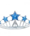 Mavi Yıldız Taşlı Plastik Kraliçe Prenses Elsa Tacı Çocuk Boy