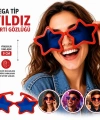 Mega Tip Yıldız Parti Gözlüğü Kırmızı Renk