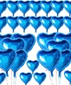 Metalize Parlak Mavi Kalp Şekilli Uçan Balon Folyo 18 İnç 45 Cm 25 Adet
