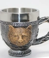 Mitolojik Ayı Figürlü 3d Kabartmalı Paslanmaz Çelik Kupa Bardak Alk4479
