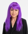 Mor Renk Düz Kesim Uzun Parti Peruğu Takma Saç