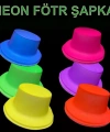 Neon Partisi Pembe Renk Plastik Fötr Şapka