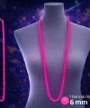 Neon Pembe Boncuk Kolye 80 Cm – Retro 80’ler 90’lar Parti Aksesuarı