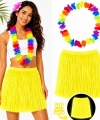 Neon Sarı Hawaii Etek 40 Cm Ve Rengarenk Hawaii Kolye