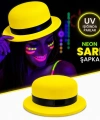 Neon Sarı Uv Parti Şapkası Plastik